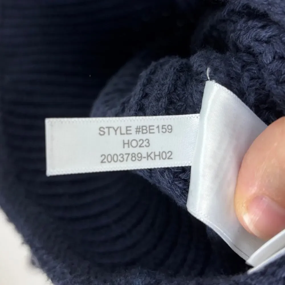 J. Crew Relaxed Rollneck Sweater Navy Blue Small Cotton BE159 2023